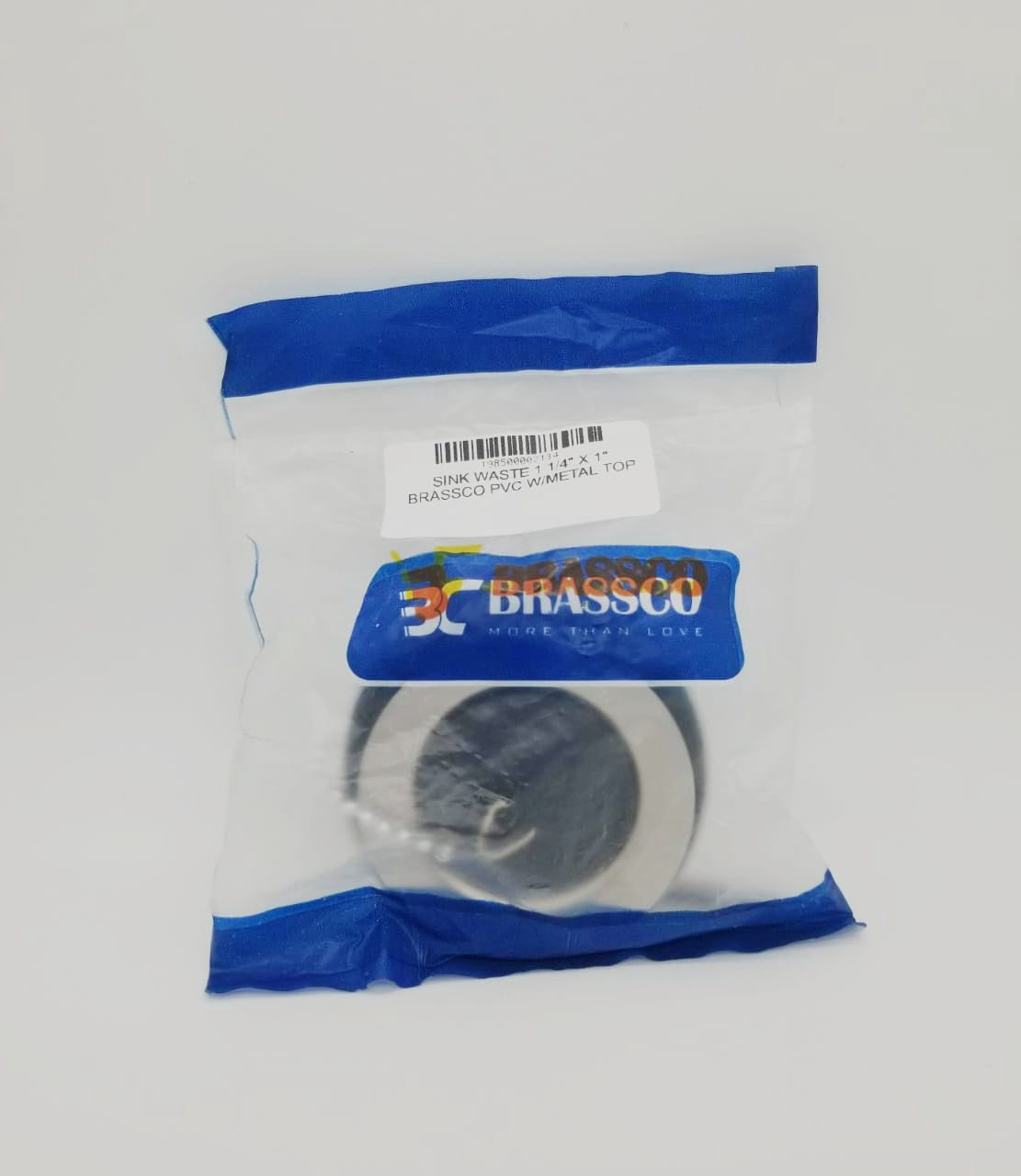 Sink Waste 1 1/4" X 1" Brassco PVC W/METAL Top