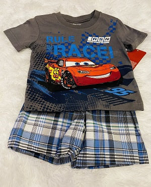 DISNEY Kids 2PC Shorts Set Boys Cars