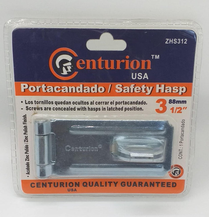 CENTURION Hasp & Staple 3 1/2" Brass