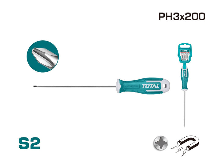 TOTAL Screwdriver PH2 X 200MM Star THT26PH3200 Phillips