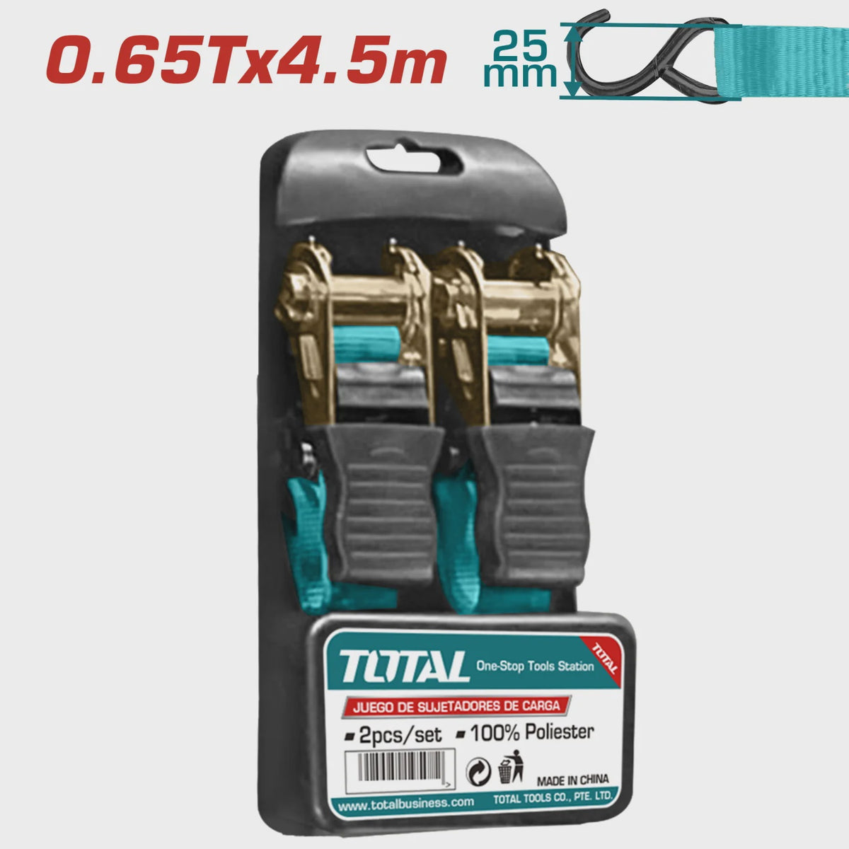TOTAL Ratchet Strap THTRS065455 2PCS Set