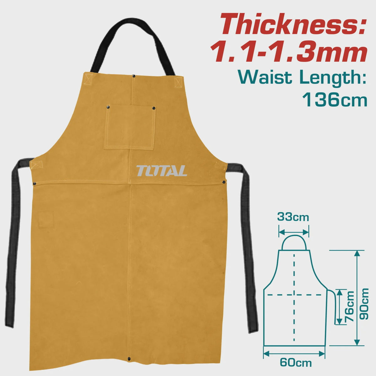 TOTAL Welding Apron Leather TSPWA03 Thermal Isolation