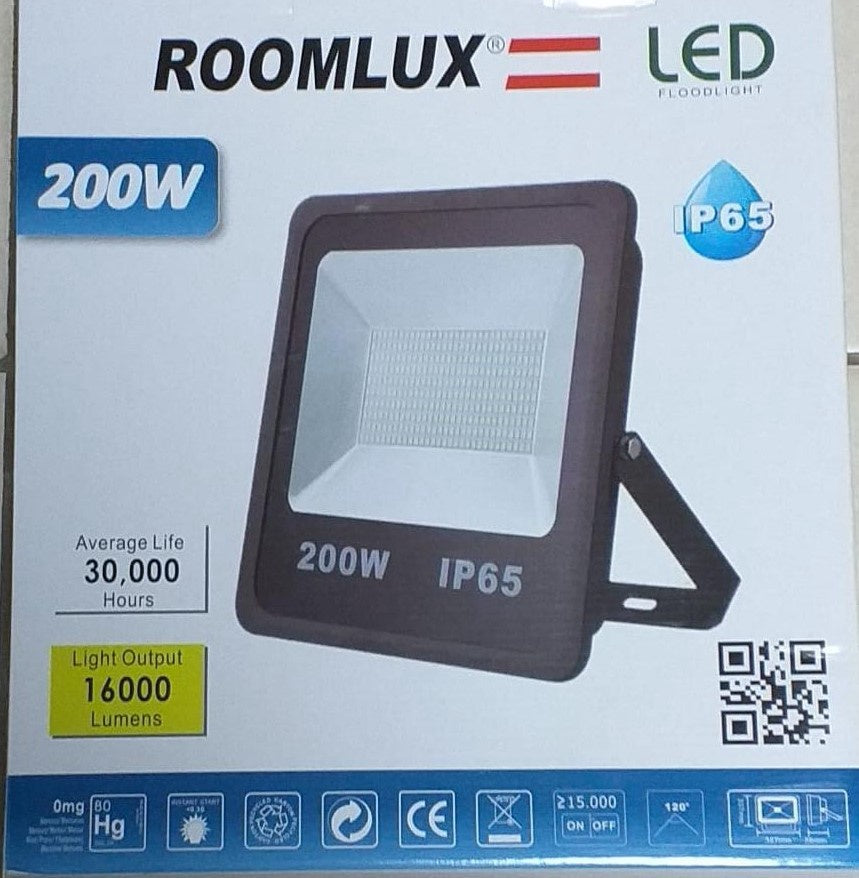 ROOMLUX Lamp LED Flood 200W B43770 Black 6500K