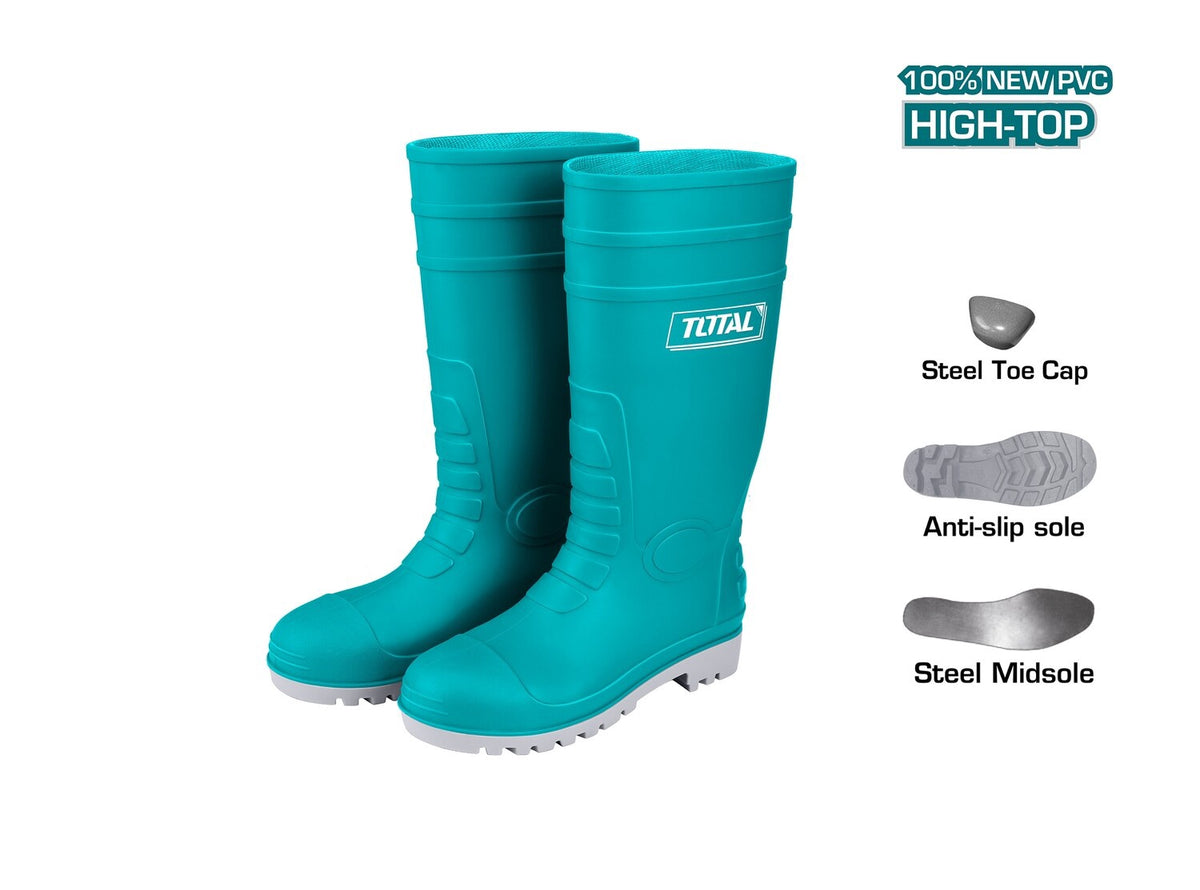 TOTAL Long Boots Safety Tip TSP302S1P Green Rubber Steel Toe Steel Midsole