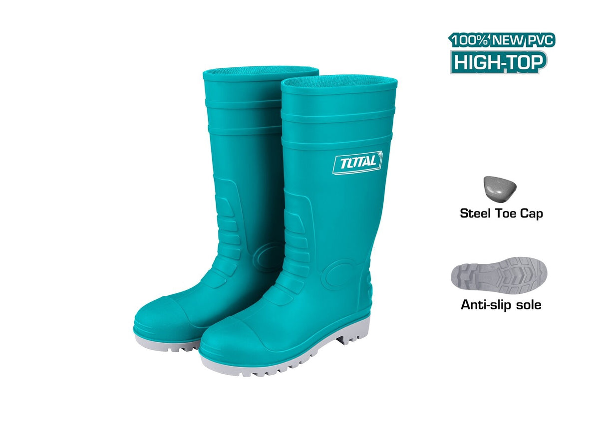 TOTAL Long Boots Safety Tip TSP302SB Green Rubber Steel Toe