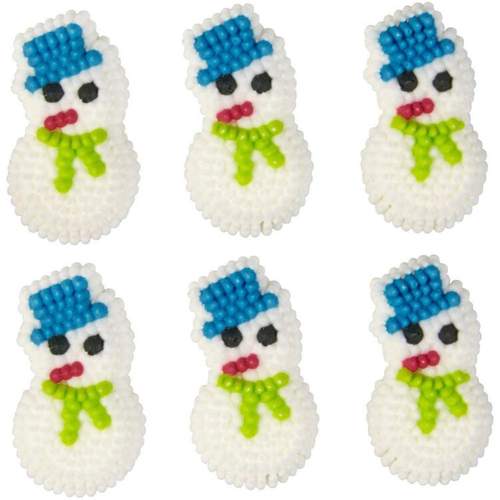 WILTON Baking Icing Decorations Mini Snowman Multicolored 20PCS Pack 1.2OZ 34G 710-7645