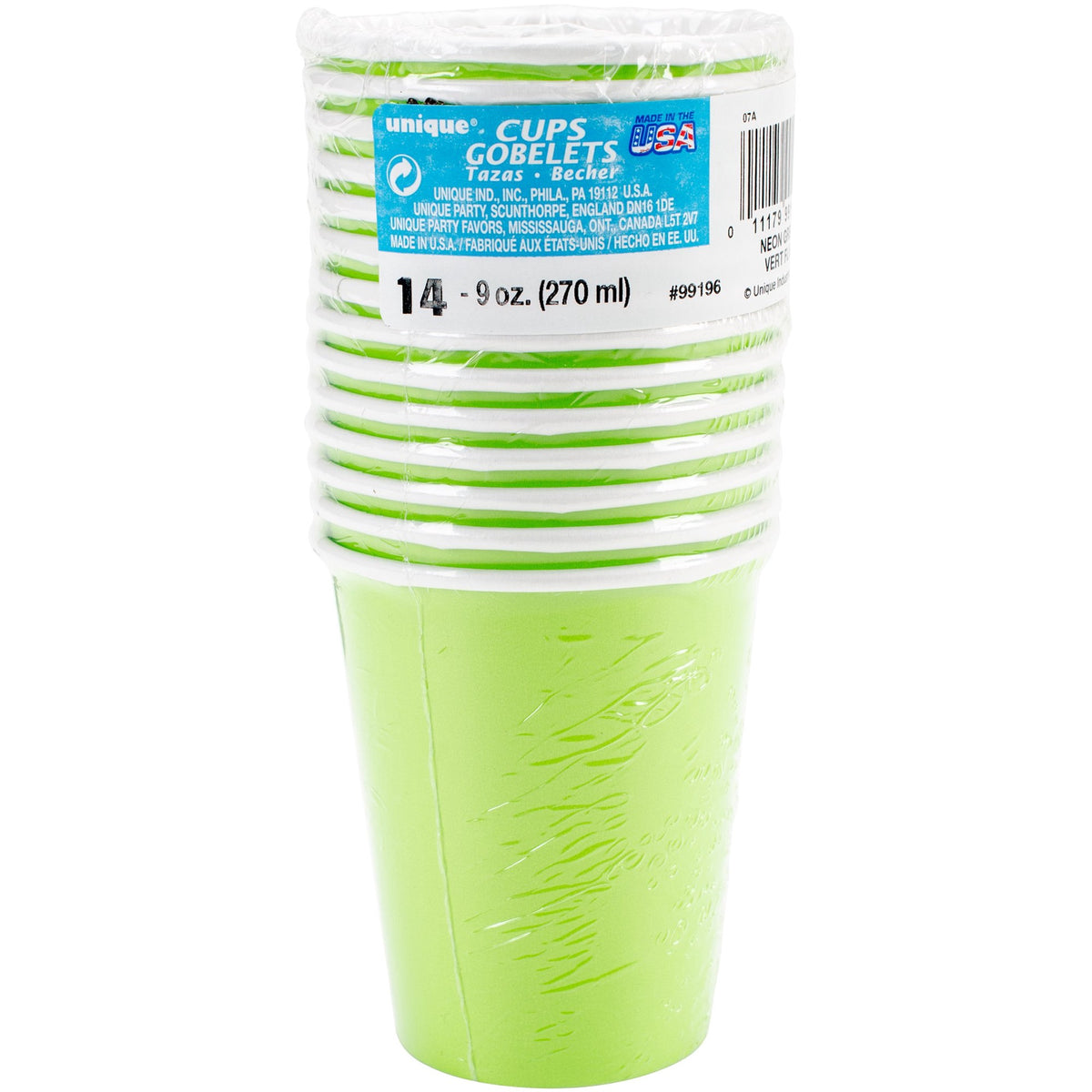 UNIQUE Party Cups 9OZ 270ML 14PCS Pack Gobelets