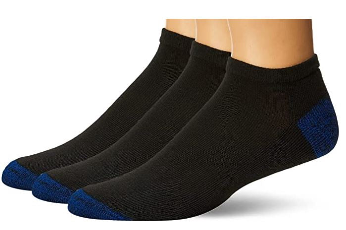 GILDAN Men Socks Half Cushion No Show BLACK/ASSORTED 6 Pairs
