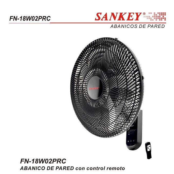 SANKEY Fan 18" Wall FN-18W02PRC W/REMOTE 110