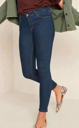 OLD NAVY Women Jeans Super Skinny Dark Wash MID-RISE