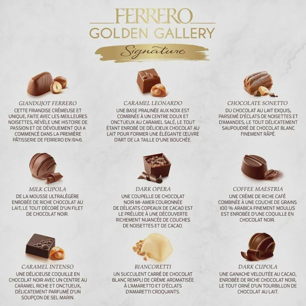 FERRERO ROCHER Ferrero Golden Gallery Signature 24PCS Assorted Chocolate 259G