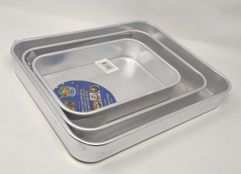 Cake Pan Silver Moulder 3PCS 6207 25X16 / 30X22 / 35X28CM