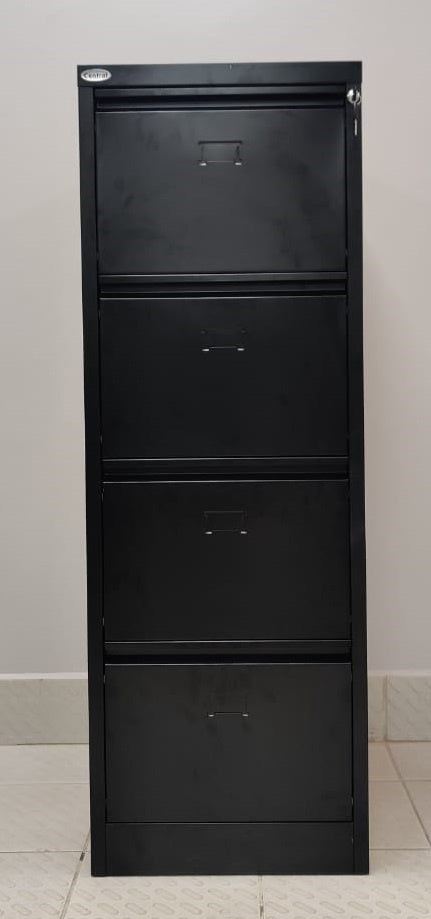 CENTRAL Office Cabinet Filing Vertical 4 Drawer 64013 Black