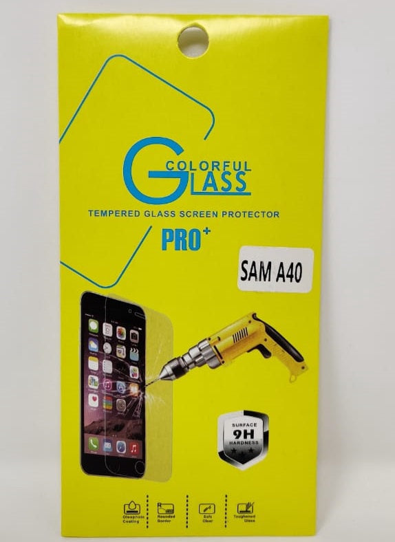 GENERIC Phone Screen Protector for Samsung A40 Tempered Glass Pro+ Colorful Glass