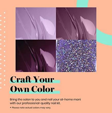 BEETLES Nail Gel Nail Polish with Uv Light Starter Kit, Soak Off Purple Mauve, Base Gel Top Coat for Diy