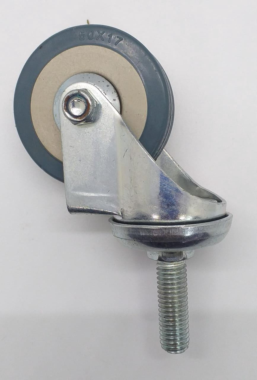 Wheel Coaster 2" 50X17 Swivel Grey W/POLE