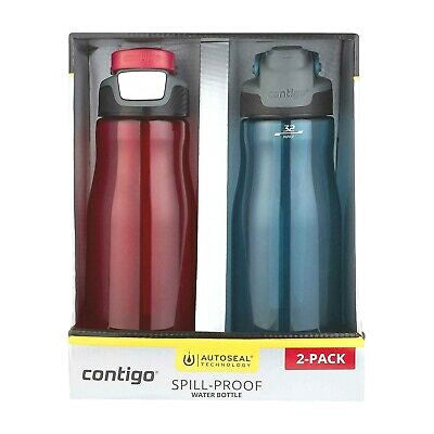 CONTIGO Travel Mug Water Bottle Autoseal Fit 32OZ Spill Proof 2PACK