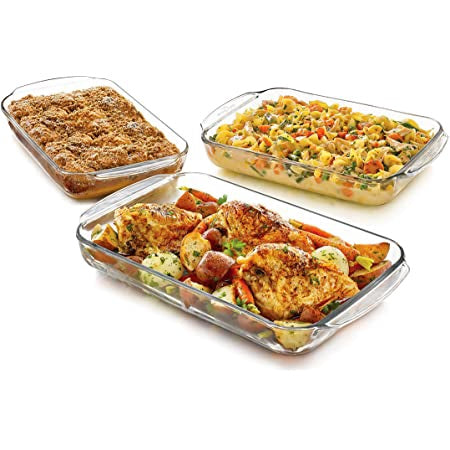 Cake Pan Glass Libbey Baker's Basic 3PCS