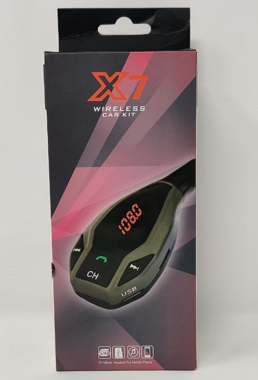 Modulator Car Kit Wireless X7 Bluetooth 2 Side Button Black Box