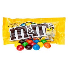 M&M Peanut Milk Chocolate Candies 1.74OZ 49.3G