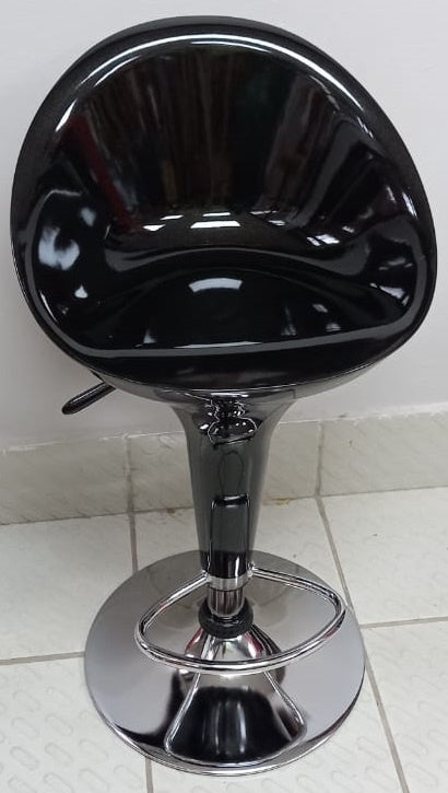Bar Stool 1833 Black & Chrome Bucket PVC