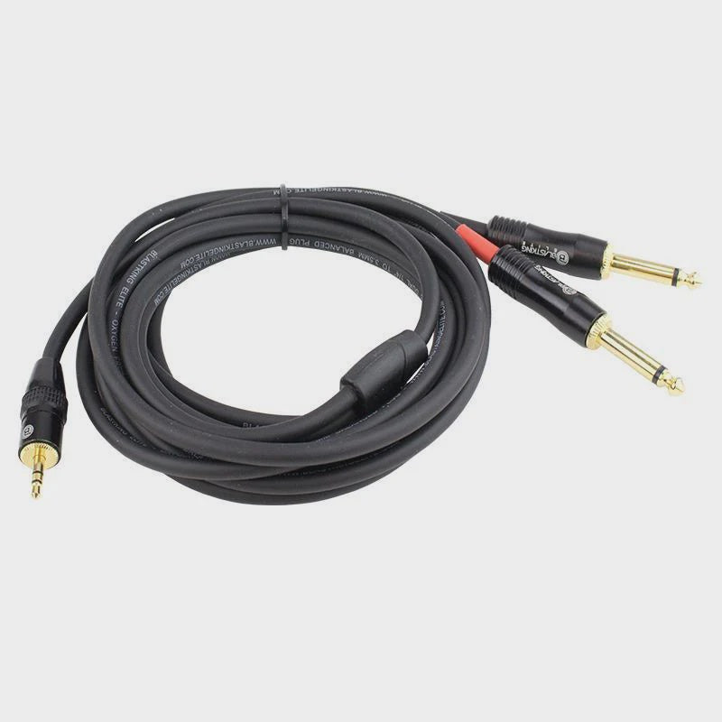 BLASTKING Lead 1 3.5MM Male Stereo to 2 1/4 Male Mono 6' IBKE-C2Q35B-6