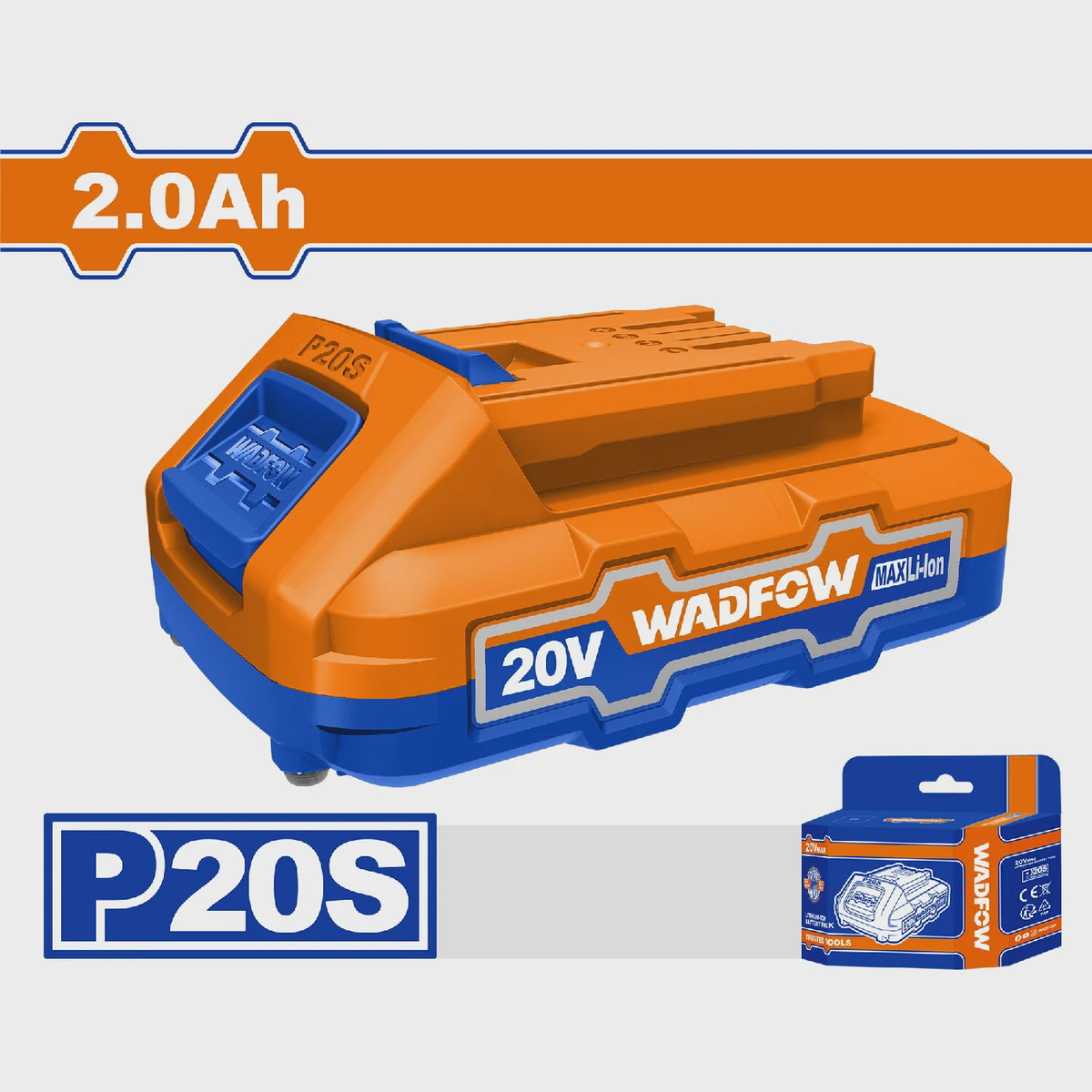 WADFOW Battery Pack 20V 2.0AH WLBP520 LITHIUM-ION