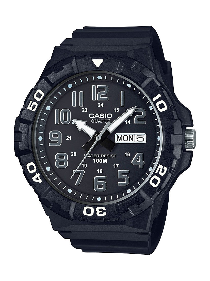 CASIO Watch Men Diver Style Quartz Resin Casual Black MRW-210H-1AVCF