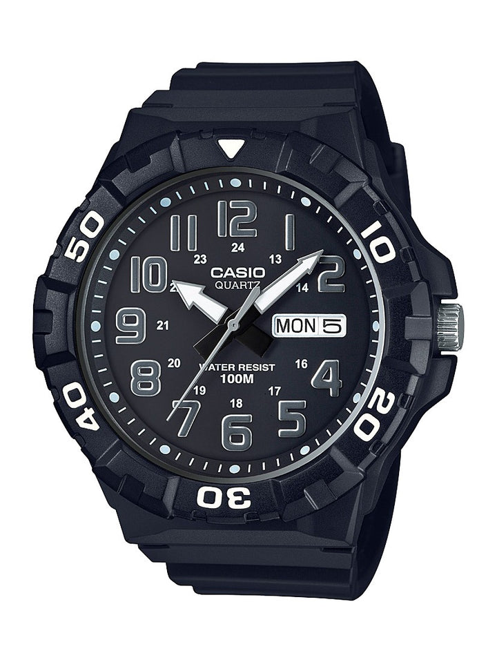 CASIO Watch Men Diver Style Quartz Resin Casual Black MRW-210H-1AVCF