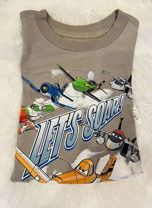 Kids Disney Tshirt Boys Planes Grey