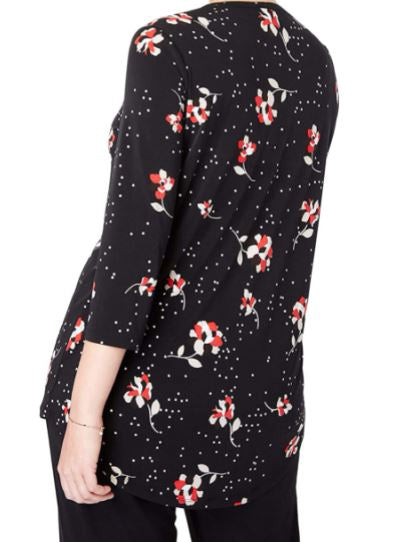 WOMAN WITHIN Women Plus Tunic Black Floral