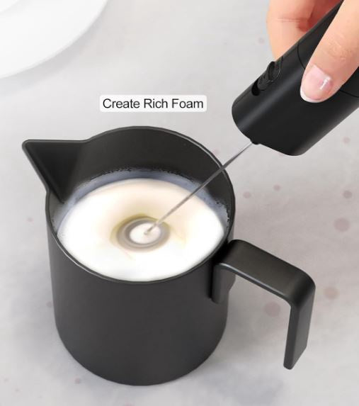 Milk Frother Handheld Mini Whisk Black