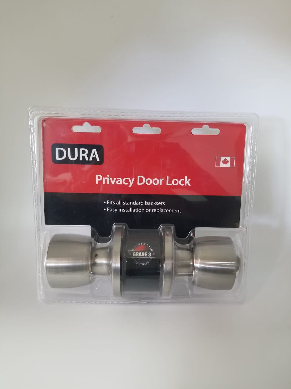 DURA Lock Privacy Knob Ss #5932BK/SSVP