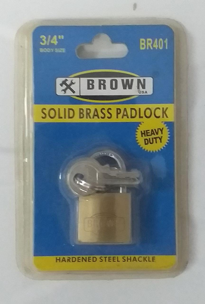 BROWN USA Padlock 3/4" #BR401 Brass