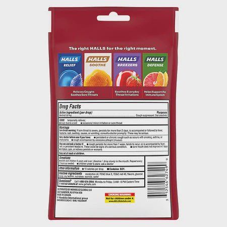 HALLS Relief Cherry Cough Drops 30-DROPS Pack