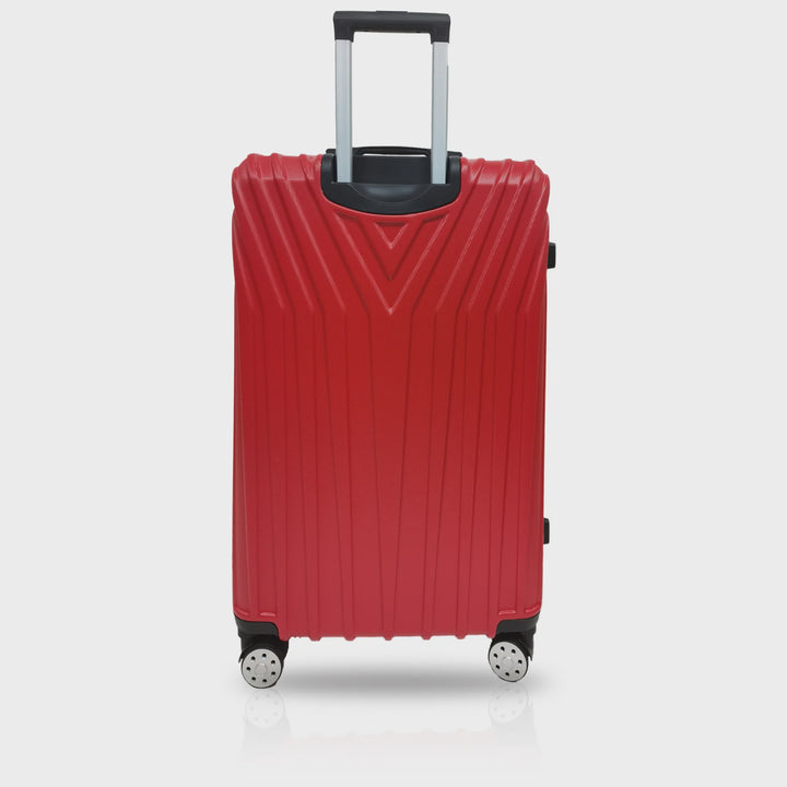 TUCCI ITALY Luggage Suitcase Large 28" Bordo T0323-28IN-DRED ABS Hard Cover 4 Wheel Spinner Dark Red