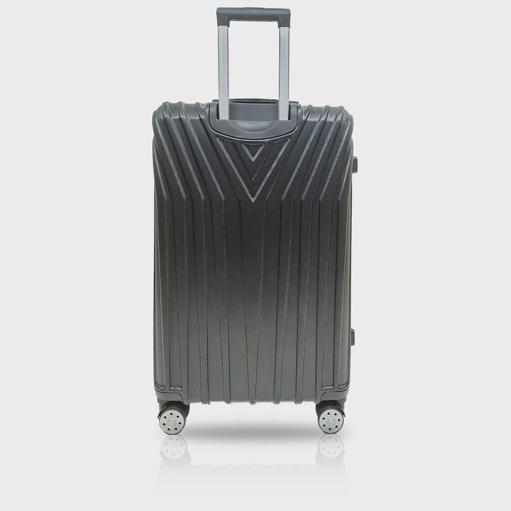 TUCCI ITALY Luggage Suitcase Medium 24" Bordo T0323-24IN-BLK ABS Hard Cover 4 Wheel Spinner Black