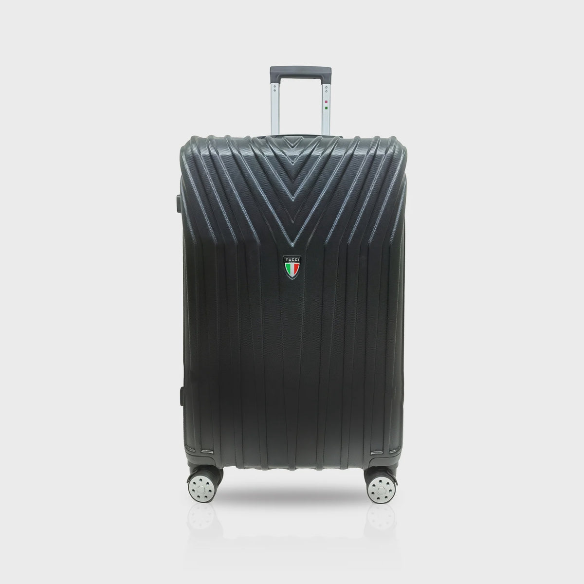 TUCCI ITALY Luggage Suitcase Medium 24" Bordo T0323-24IN-BLK ABS Hard Cover 4 Wheel Spinner Black