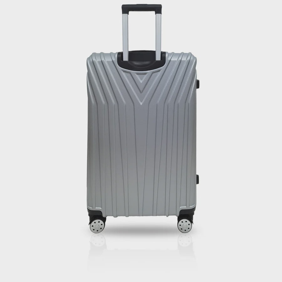 TUCCI ITALY Luggage Suitcase Carry on 20" Bordo T0323-20IN-SILWT ABS Hard Cover 4 Wheel Spinner Silver White