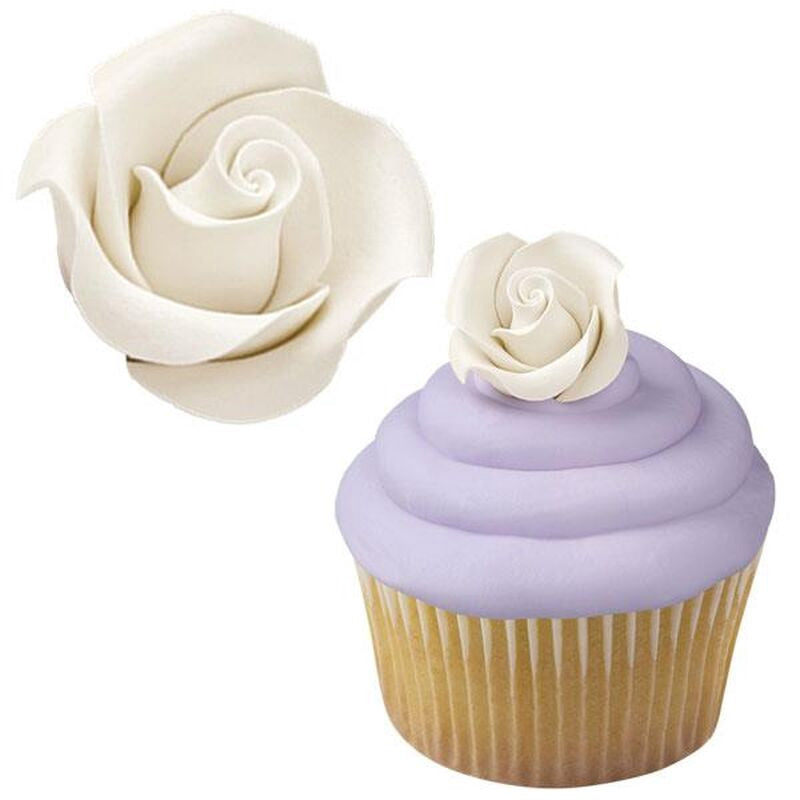 WILTON Baking Icing Decorations Rose White 8PCS Pack 1.5OZ 44G 710-1493