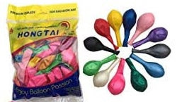 HONG TAI Party Balloons MULTI-COLORED 100PCS Pack JR-2278 Party Time