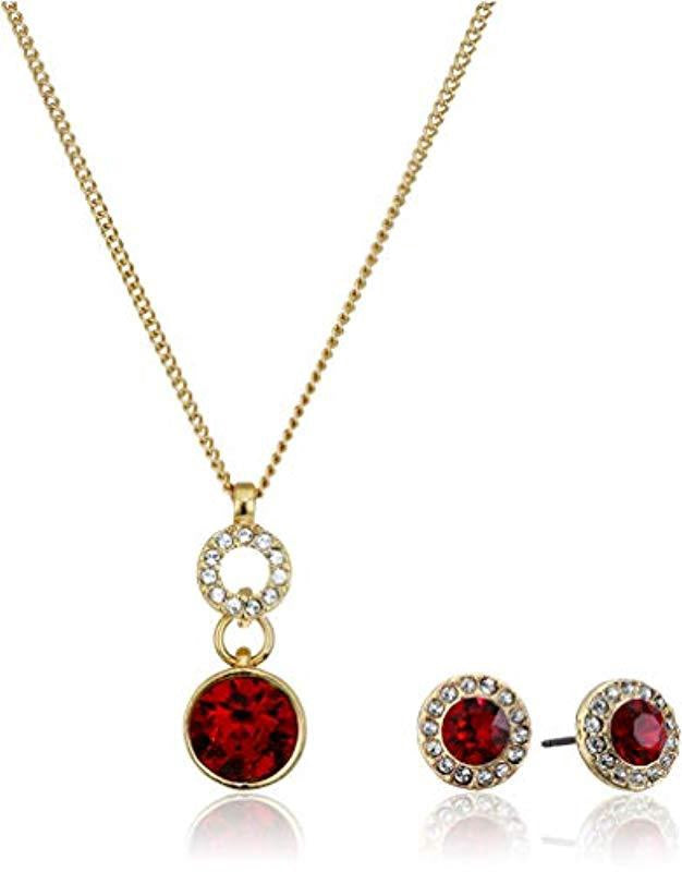 NINE WEST Jewelry Fashion Women's Boxed Red Neck Earrings Set, Size: 0