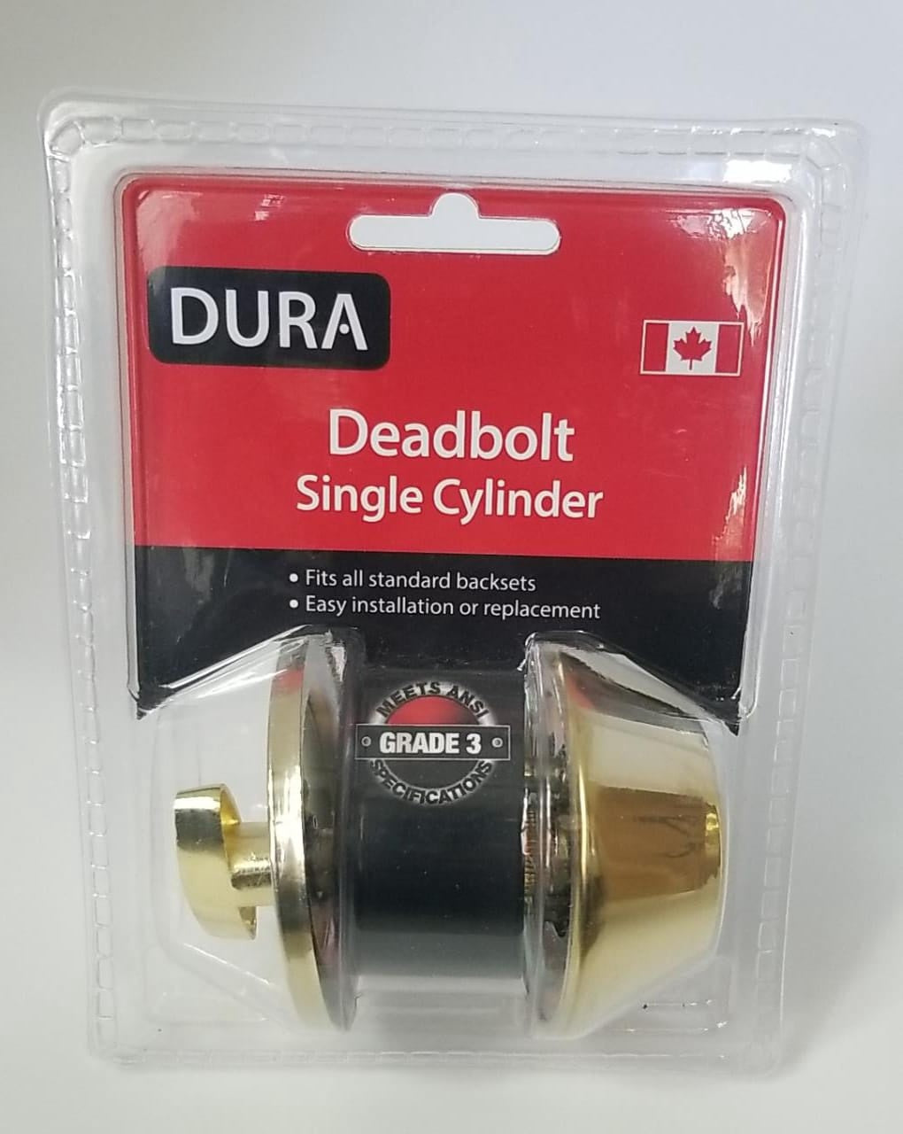 DURA Lock Deadbolt Single Pb #7301PBVP