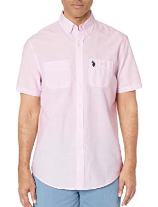 US POLO ASSN. Men Shirt Short Sleeve Button Down Us Polo Two Pocket Mist