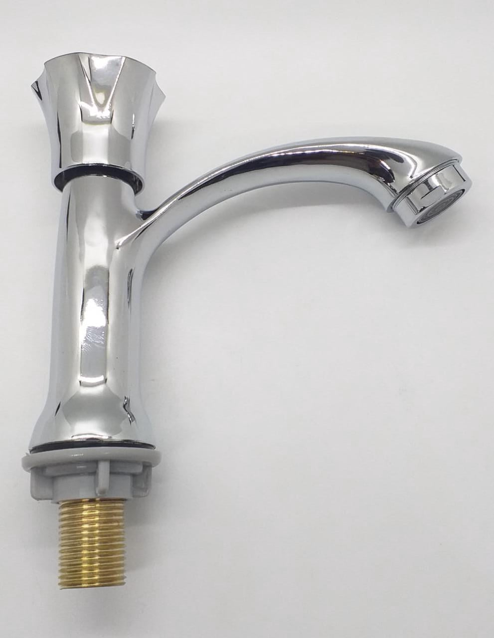 Pillar Tap 1/2" Nickle Long Round Knob W/3 Cu
