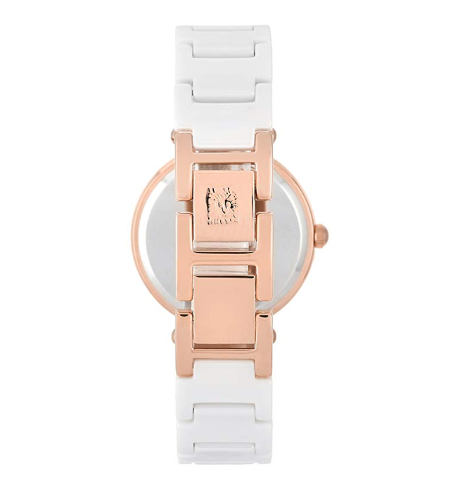 ANNE KLEIN Watch Women's 1018RGWT Ceramic and Rose GOLD-TONE Stainless Steel White Dial