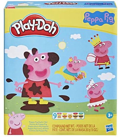 PLAY-DOH Toy Peppa Pig Stylin Set with 9 NON-TOXIC Modeling Compound Cans