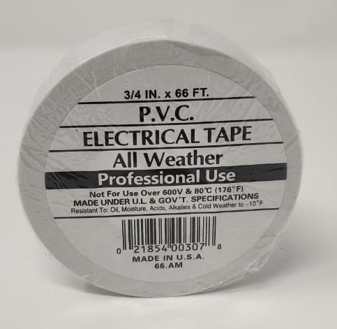 Insulation Tape PVC All Weather White 3/4" 66FT