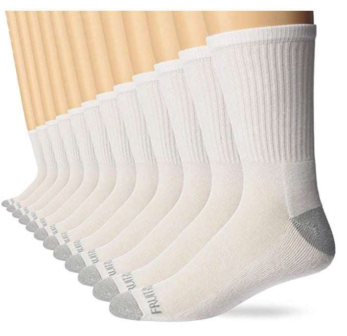 FRUIT OF THE LOOM Clothing Men's Dual Defense Crew Socks (12 Pack)