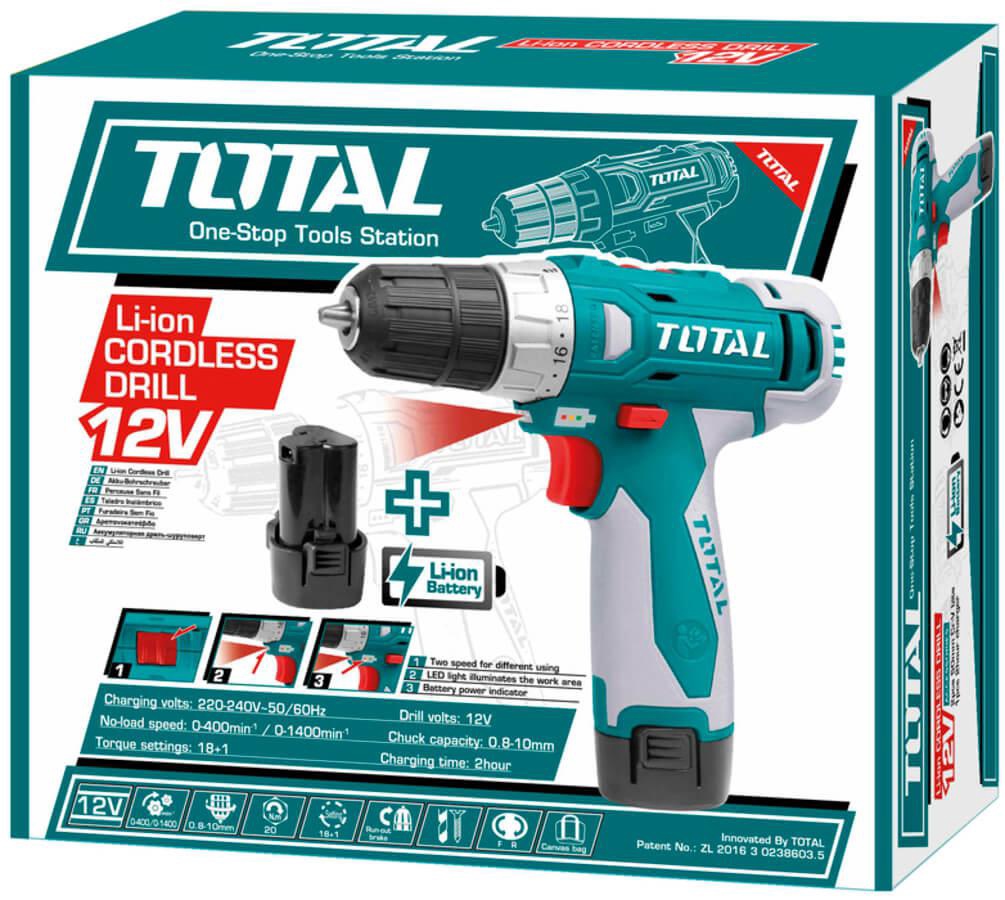 TOTAL Drill Gun UTDLI228120 12V Lithium Ion